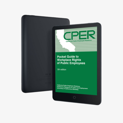 E-book reader displaying the CPER publication "Pocket Guide to Workplace Rights of Public Employees"